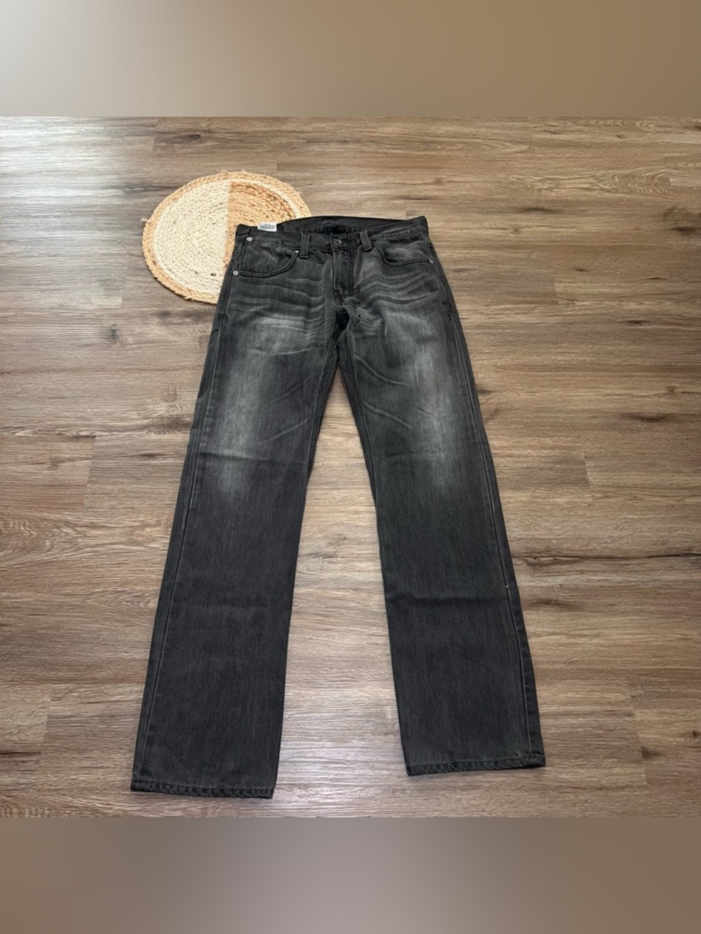 LEVI'S 514 Mens Straight Fit Black Washed Jeans